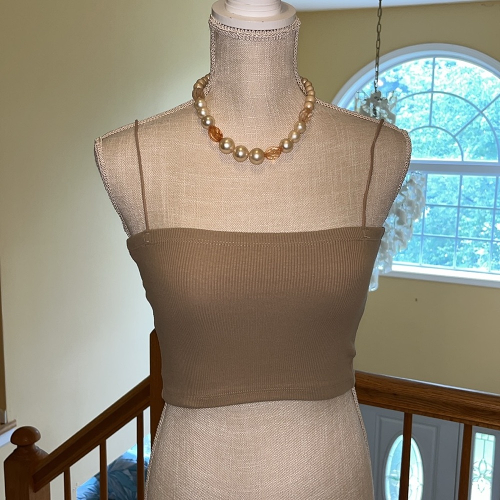 Zara Tube Top, Tan, Size S. NWT
